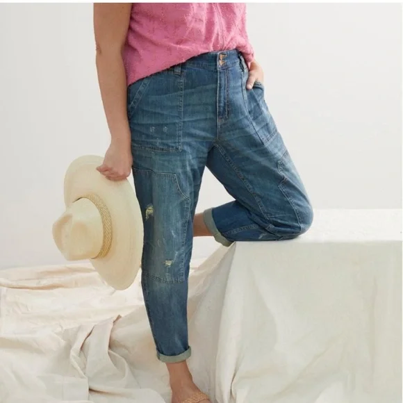 Anthropologie Pilcro The Wanderer Carpenter Jeans Distressed Size 32 EUC - Picture 4 of 11